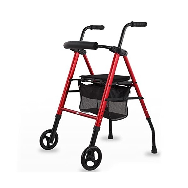 Deambulateur Personne Agees,Déambulateur 2 Roues Pliable,Aluminium,Hauteur Réglable,Nouvelle Couleur Et Design,Deambulateur E