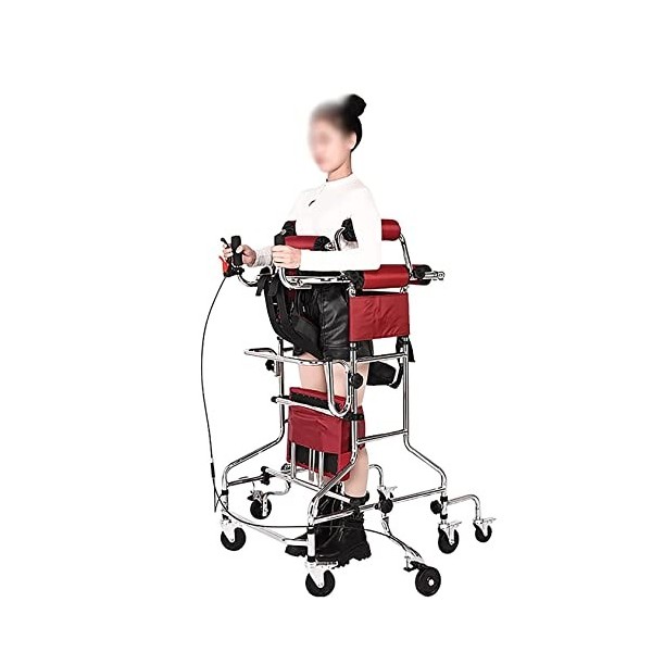 Déambulateur vertical pour personnes âgées avec siège – Réglage de la hauteur et déambulateur à 8 roues pour la rééducation d