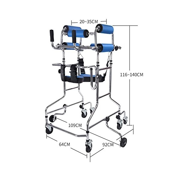 Hemiplegia Déambulateur de rééducation pour personnes âgées avec hauteur réglable – Déambulateur médical pour adultes handica