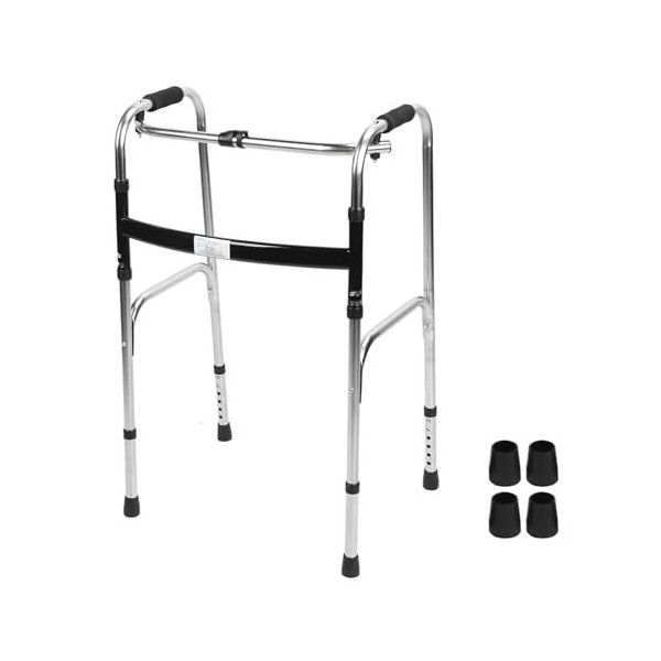 Cadre De Marche Pliable, Déambulateur Pliable Pour Personnes âgées, Réglable En Hauteur, En Acier Inoxydable, Déambulateur Po