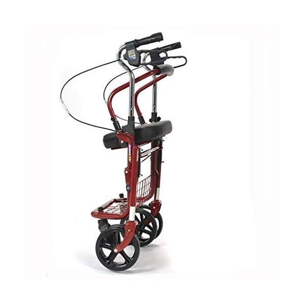 Walker, pliable Walking Mobility Aid Walker Rollator avec siège et repose-pied pour les personnes âgées et les utilisateurs h