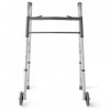 Medline Two-Button Folding Walker with Wheels, 5 inch by Medline