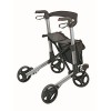 Déambulateur rollator pliant en aluminium réglable en hauteur avec sac et siège à dossier