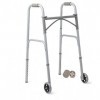 Walker Folding Deluxe 2 Button with Front 5 Wheels By Healthline Trading by Healthline Trading