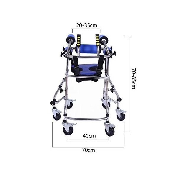 Déambulateur réglable, Cadre de Marche à aisselles pour Enfants, en Acier Inoxydable, avec Roue de sécurité de Frein réglable
