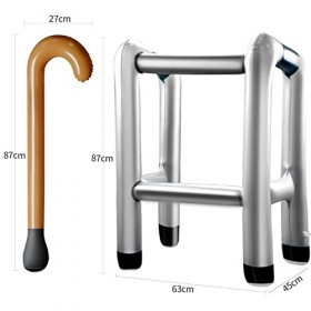 MINSHUXI Déambulateur Gonflable Le Cadre et Le bâton de Marche Gonflable de Zimmer, Nouveauté sHabillent, Cadeau de Blague p