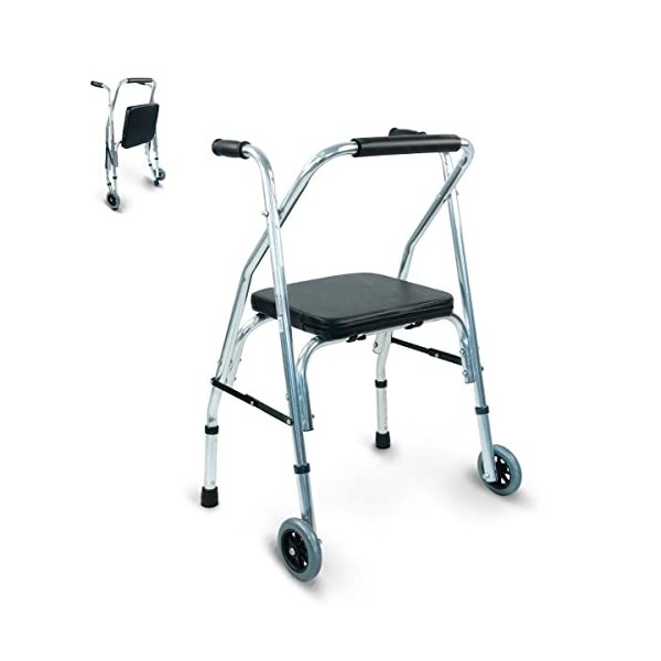 Mobiclinic®, Modèle Compostela, Déambulateur 2 roues, Marque européenne, Déambulateur pliant pour adultes, Déambulateur avec 