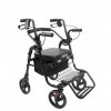 KMINA - Déambulateur Fauteuil Roulant, Déambulateur 4 Roues Pliable Léger, Déambulateur avec Siège, Rollator 4 Roues Pliable 