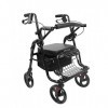 KMINA - Déambulateur Fauteuil Roulant, Déambulateur 4 Roues Pliable Léger, Déambulateur avec Siège, Rollator 4 Roues Pliable 