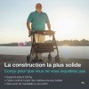 HELAVO déambulateur extra large avec grand siège réglable en hauteur - Rollator pliable à 4 roues pour charges lourdes en alu