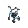 KMINA - Déambulateur Fauteuil Roulant, Déambulateur 4 Roues Pliable Léger, Déambulateur avec Siège, Rollator 4 Roues Pliable 