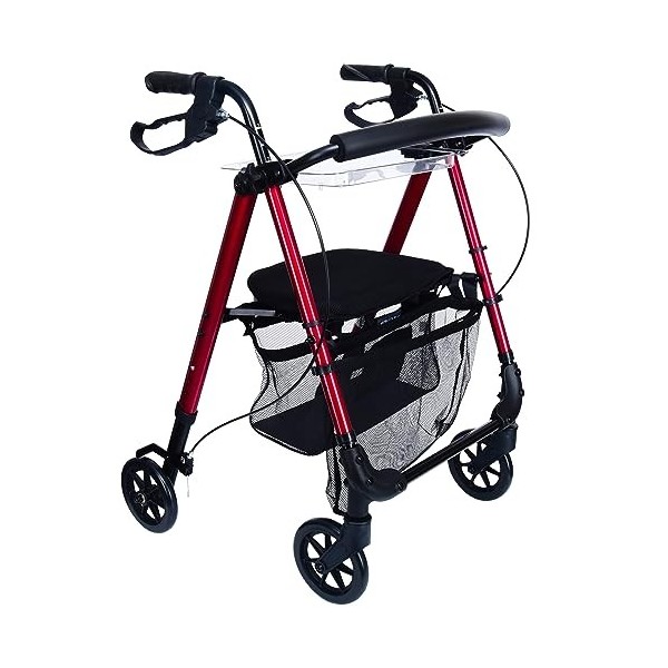 MOBILITY Plus+ Déambulateur intérieur & extérieur léger LR10+ – Déambulateur pliable en aluminium – Rollator réglable aux pne