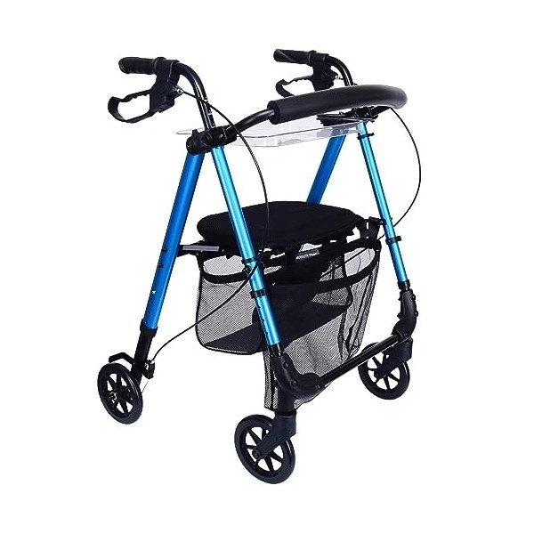 MOBILITY Plus+ Déambulateur intérieur & extérieur léger LR10+ – Déambulateur pliable en aluminium – Rollator réglable aux pne