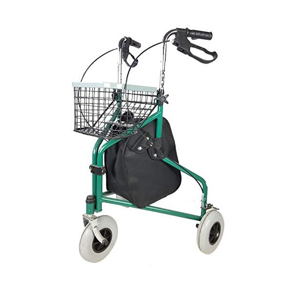 Mobiclinic, Déambulateur 3 roues pliable leger, Mod. Caleta, Marque européenne. Déambulateur personnes agées, Réglable, Panie