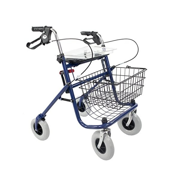 Mobiclinic, Modèle Victoria, Déambulateur pour personnes âgées, Pliable, Réglable, Frein sur les poignées, Comprend un platea