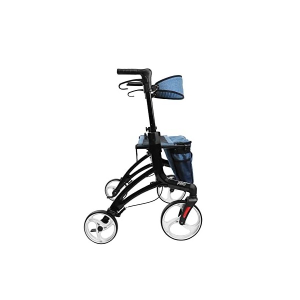 KMINA PRO - Déambulateur Grandes Roues Taille de 1,70 à 2,00 m env. , Déambulateur 4 Roues Pliable Siège, Déambulateur Exter