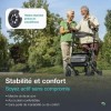 Helavo déambulateur extérieur pour arthrite avec accoudoirs rembourrés - Rollator avec pneus à gomme anti-crevaison pour lex