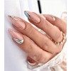 Sethexy Feuille Verte Faux ongles Amande Court Ongles à presser Vert Foncé Glossy Faux ongles 24Pcs Acrylique Ongles à coller...