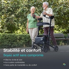Helavo déambulateur pliable pour larthrite avec coussinets rembourrés pour les avant-bras - Déambulateur en aluminium léger 