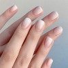 Brishow French Faux Ongles Blanc Court Press on Nails Gradient Acrylique Pleine Stick on Nails 24 pcs pour Femmes et Filles