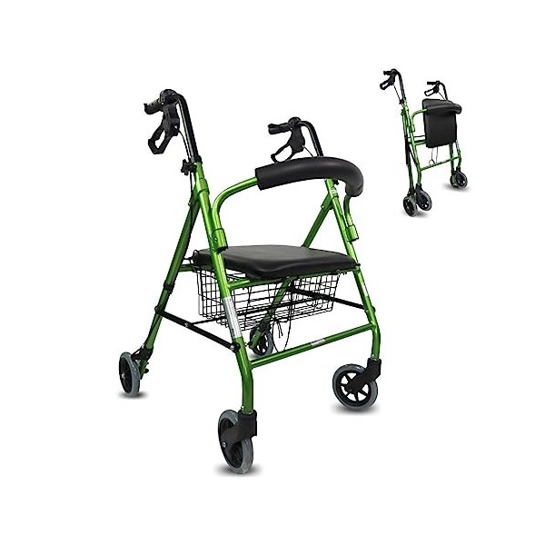 Mobiclinic, Déambulateur pour personnes âgées, Modèle Escorial, Marque européenne, Pliable, Freins manuels, Aluminium, Avec p