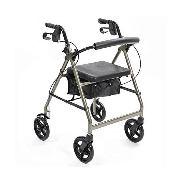 NRS Healthcare A-Series 4-Wheel Rollator, Walking Aid, Blue Eligible for VAT Relief in The UK 