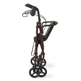 Healthcare Direct 100RA Steel Rollator Walker with 350 lb. Weight Capacity, Burgundy