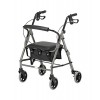 Days Lightweight Folding Four Wheel Rollator Walker with Padded Seat, Lockable Brakes, Ergonomic Handles, and Carry Bag, Mobi