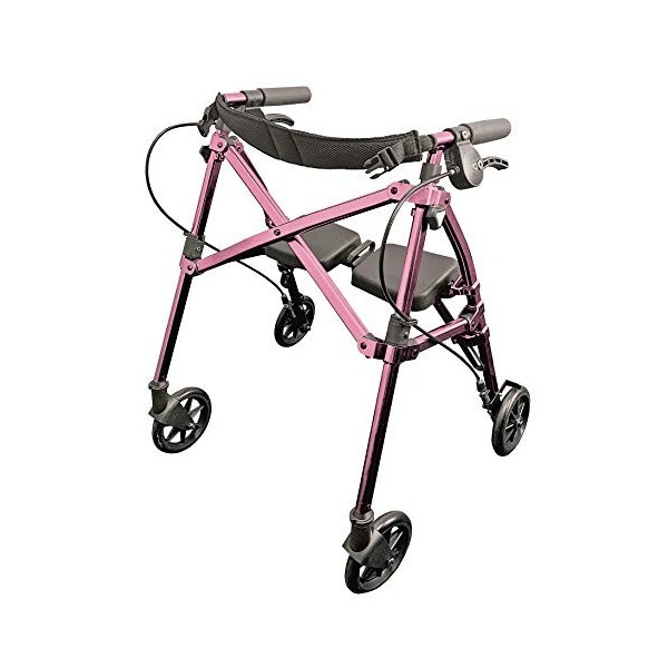 Able Life Space Saver Rollator Micro, Petit Déambulateur à 4 Roues avec Siège et Freins, Déambulateur Pliant pour les Seniors