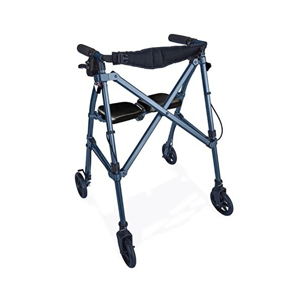 Able Life Space Saver Rollator Micro, Petit Déambulateur à 4 Roues avec Siège et Freins, Déambulateur Pliant pour les Seniors