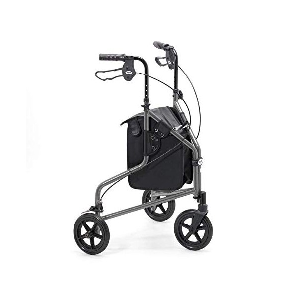 Days 240L Lightweight Aluminium Folding 3 Wheel Tri Walker with Locakble Brakes and Carry Bag - Blue Eligible for VAT relief