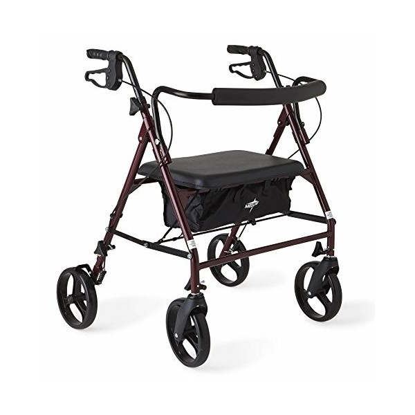 Medline MDS86800XWS Heavy Duty Bariatric Rollator, 500 lb. Capacity