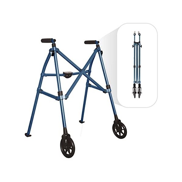 Able Life Space Saver Walker, Déambulateur 2 Roues Pliable et Léger, Déambulateur en Aluminium Réglable en Hauteur, Rose Roya