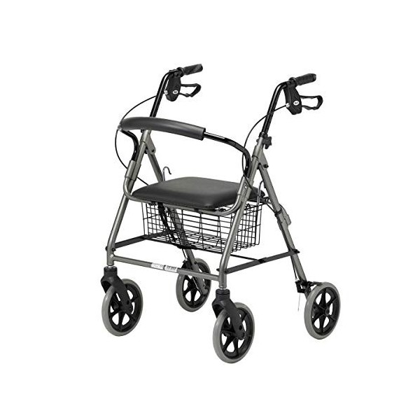 Homecraft Four Wheeled Rollator Walker with Cable Breaks - Quartz