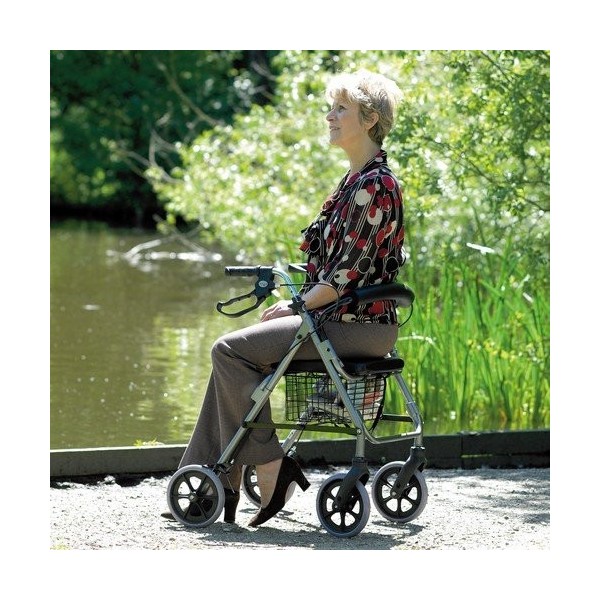 Homecraft Four Wheeled Rollator Walker with Cable Breaks - Quartz
