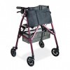 Stander EZ Fold-N-Go Rollator, Déambulateur à 4 Roues avec Freins, Déambulateur Rollator Pliant en Aluminium Réglable en Haut