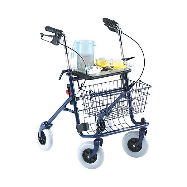 Thuasne Quatro Déambulateur Rollator pliable avec panier, plateau et porte-canne