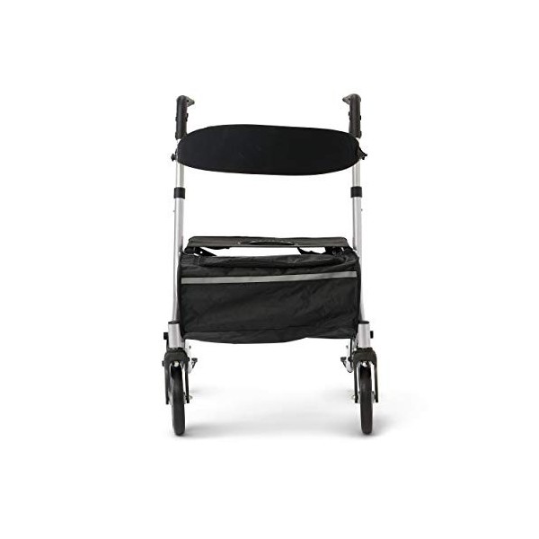 Medline Déambulateur à roulettes de style européen avec siège pour personnes âgées - Se plie facilement - Grandes roues de 20