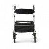 Medline Déambulateur à roulettes de style européen avec siège pour personnes âgées - Se plie facilement - Grandes roues de 20