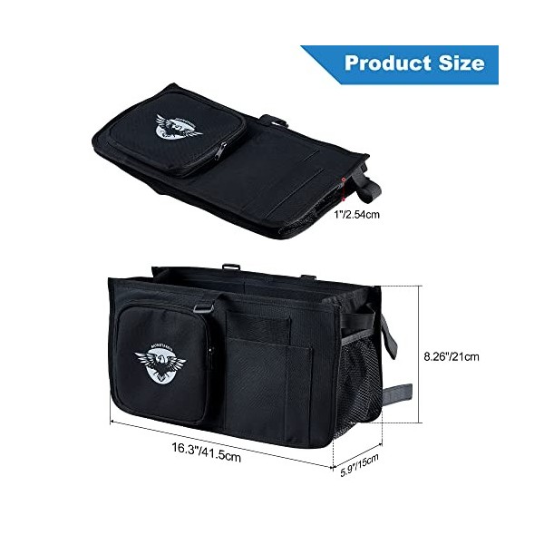 Monotakou Panier de déambulateur pliable avec grande capacité et ne se renverse jamais, cadeau idéal pour la famille et les a