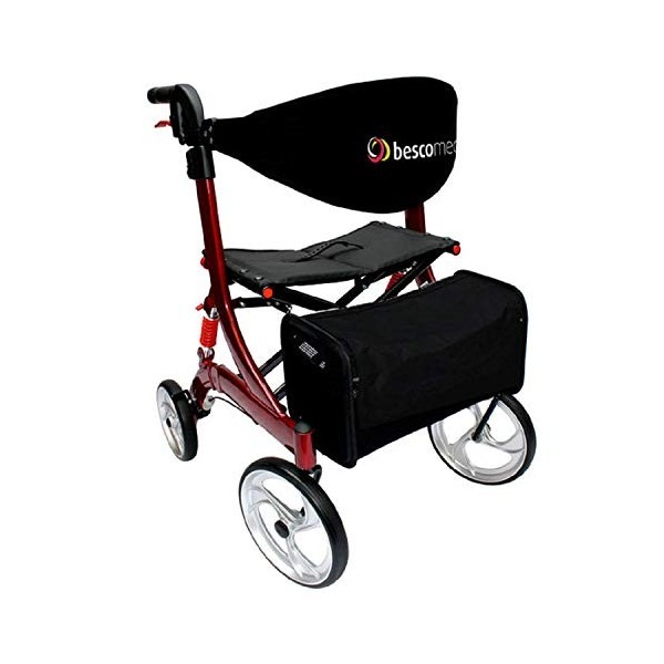 bescomedical Déambulateur ultra-léger SPRING – Déambulateur pliant à hauteur réglable – Rollator en aluminium avec suspension