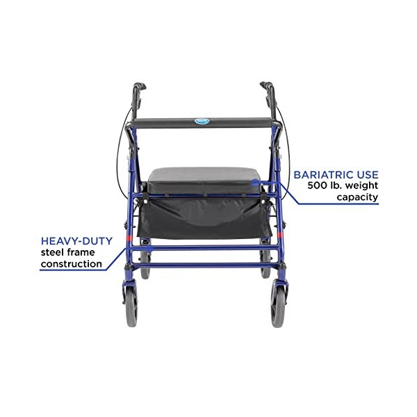 Invacare Corporation Bariatrique Déambulateur 226,8 kg capacité Flip-Up rembourré Siège