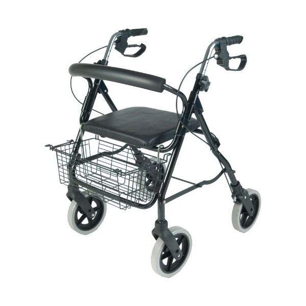 Nrs Healthcare M39634 Déambulateur en Aluminium avec 4 Roues, 1 Sac et 1 Panier