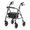 Days Lightweight Folding Four Wheel Rollator Walker with Padded Seat, Lockable Brakes, Ergonomic Handles, and Carry Bag, Mobi