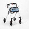 Days Breeze White Indoor 4 Wheel Rollator, Includes Basket and Tray, Assistive Walking Device, 4 Wheeled Walker