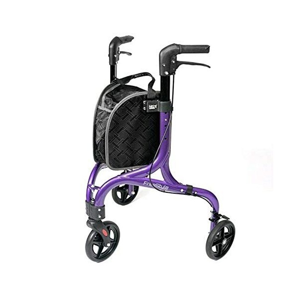 NRS Healthcare Freestyle P64077 Déambulateur 3 roues Violet Taille M