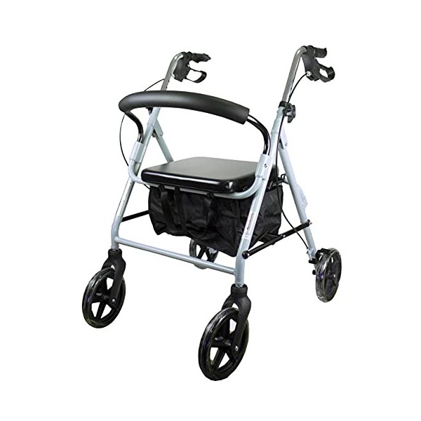 Mobiclinic®, Deambulateur pliable leger, Grandes roues pour la rue, Hauteur réglable, Fabriqué en aluminium, léger et durable