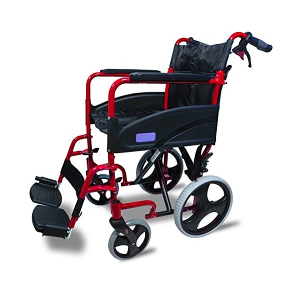 Aidapt Fauteuil Roulant en Aluminium Compact/Pliable Rouge