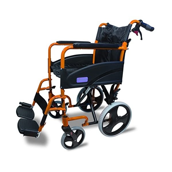 Aidapt Fauteuil Roulant en Aluminium Compact/Pliable Orange