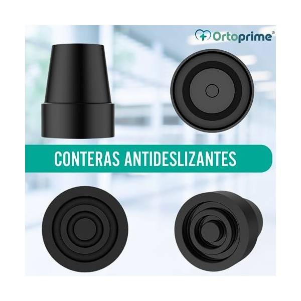 OrtoPrime Lot de 2 chevilles béquilles anti-dérapantes pour béquilles Tubes 18 mm 19 mm et 20 mm – Chevilles pour cannes – Em